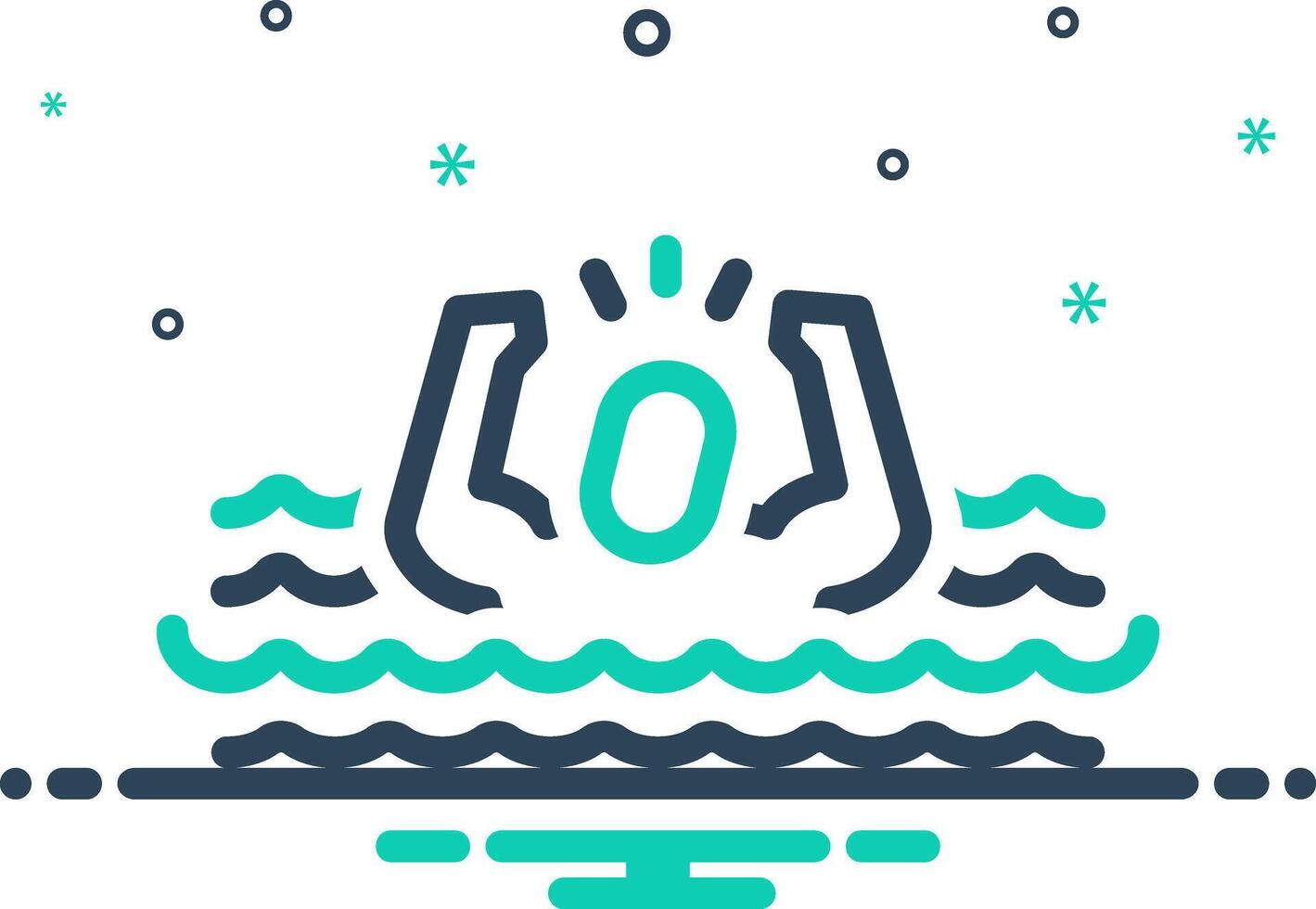 Mix icon for drowning vector