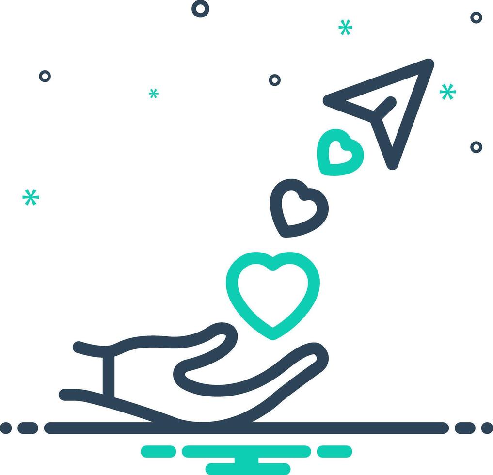 Mix icon for send love vector
