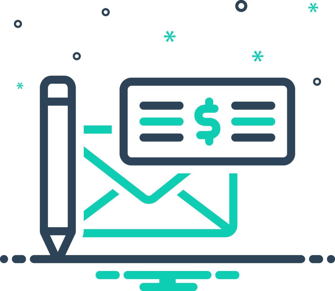 Mix icon for paycheck vector