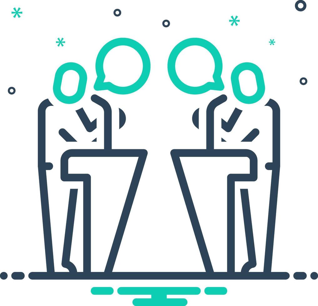 Mix icon for debate vector