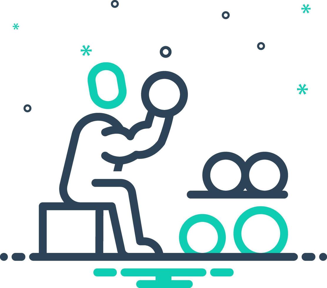 Mix icon for biceps curl vector