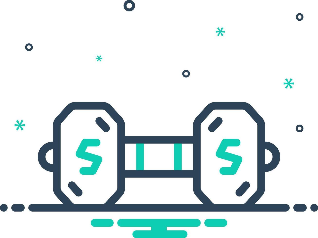 Mix icon for dumbbell vector