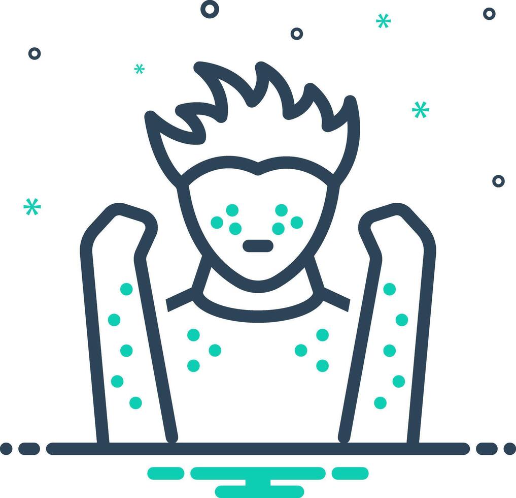 Mix icon for skin rash vector