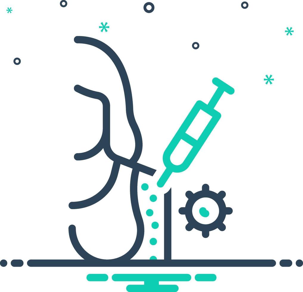 Mix icon for vaccine allergy vector