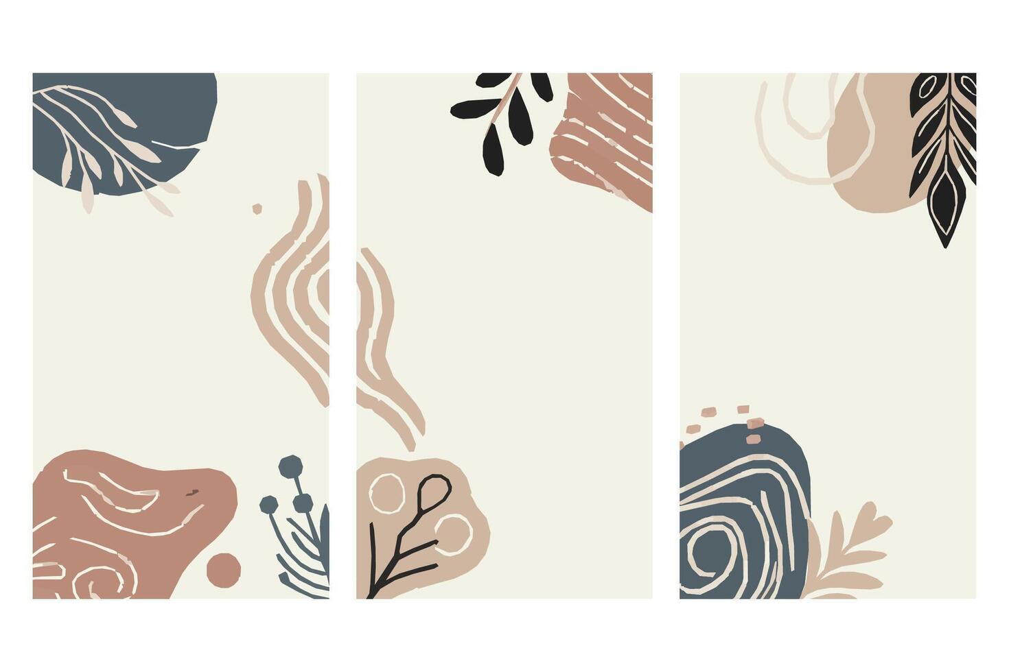Transform your brand image with our sleek and modern abstract botanical background, highlighting soft, natural tones and contemporary leaf patterns. vector