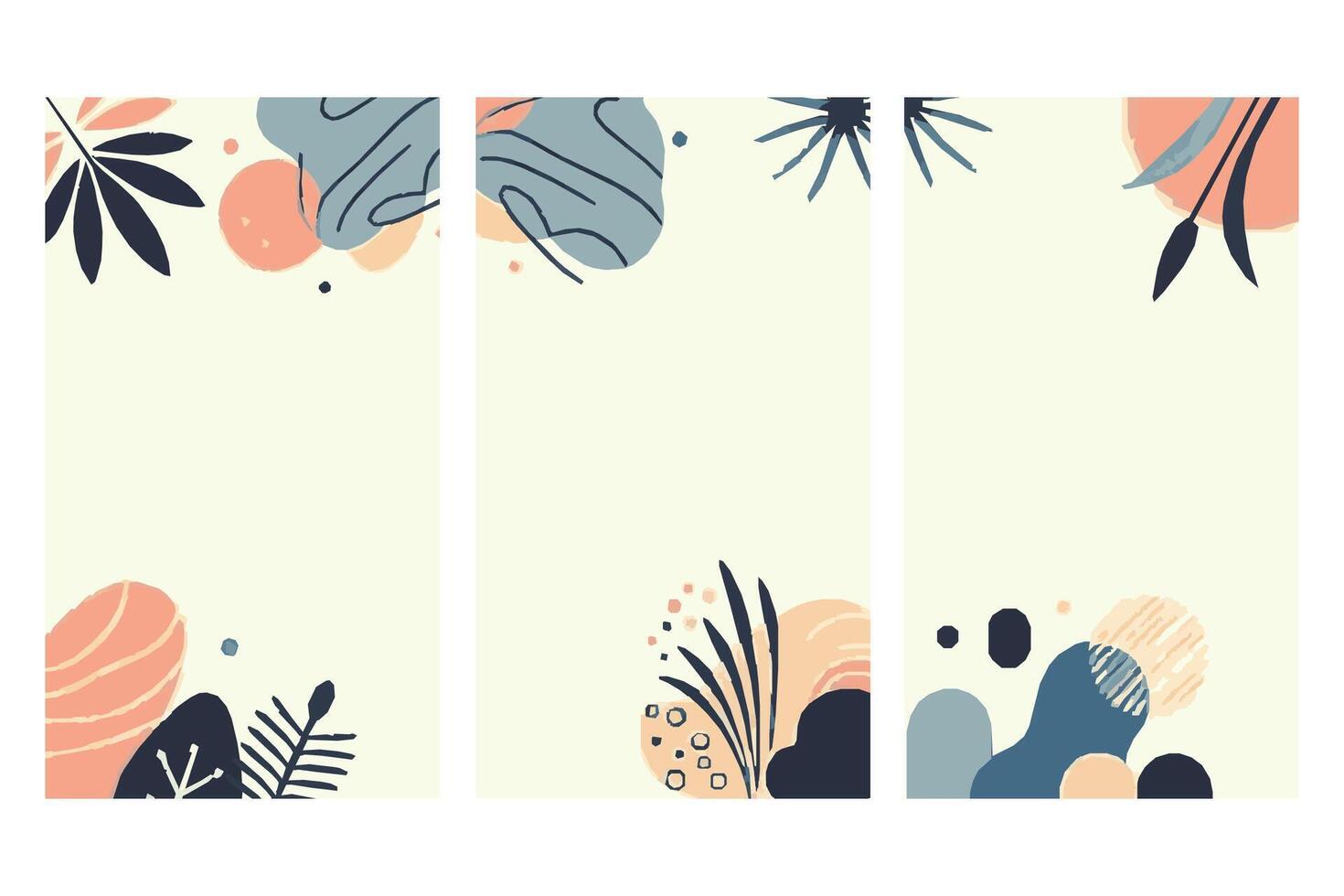 Elevate your brand's presence with a sophisticated abstract botanical background featuring serene earthy tones and minimalist leaf elements vector