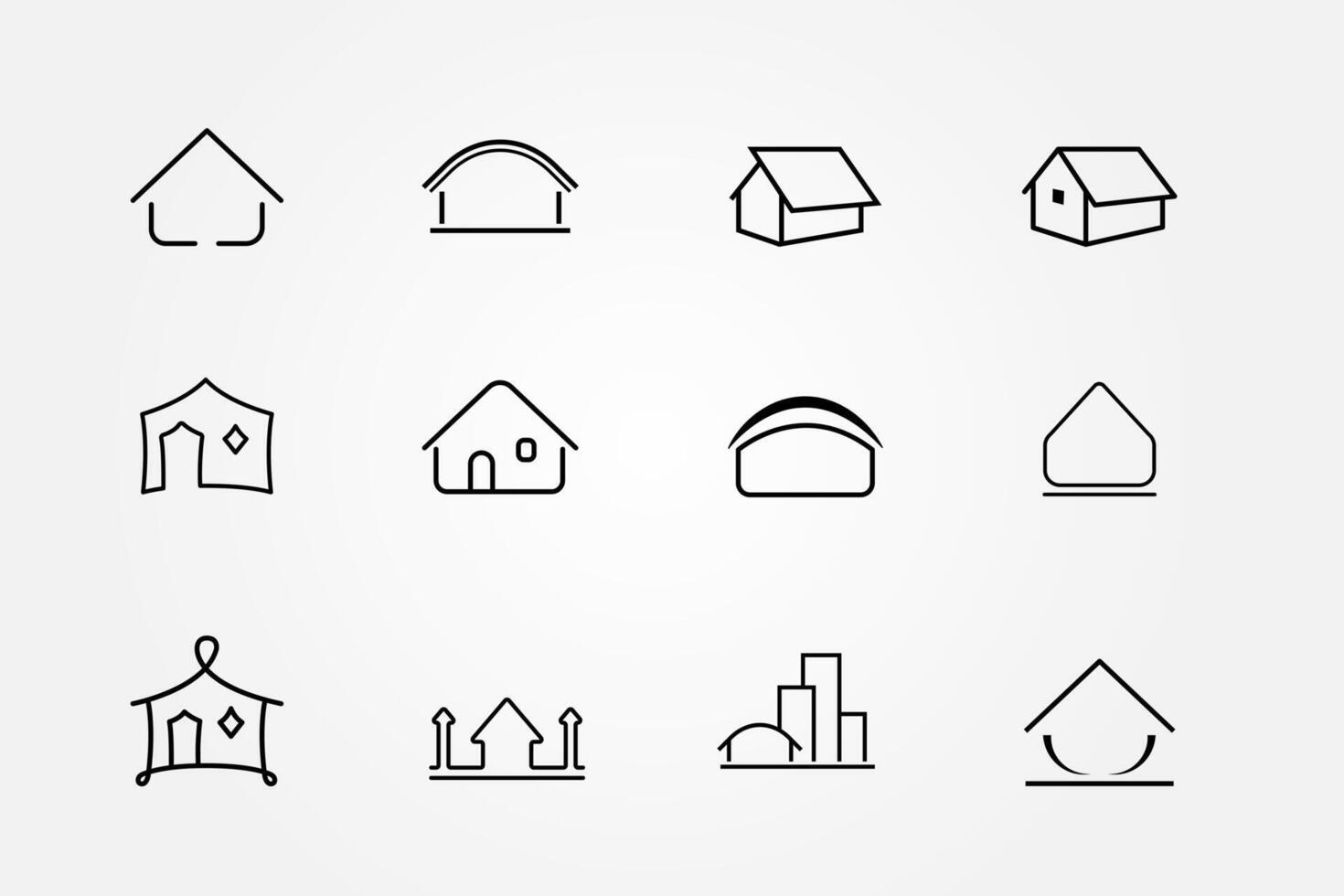 Home icon set for real estate business vector