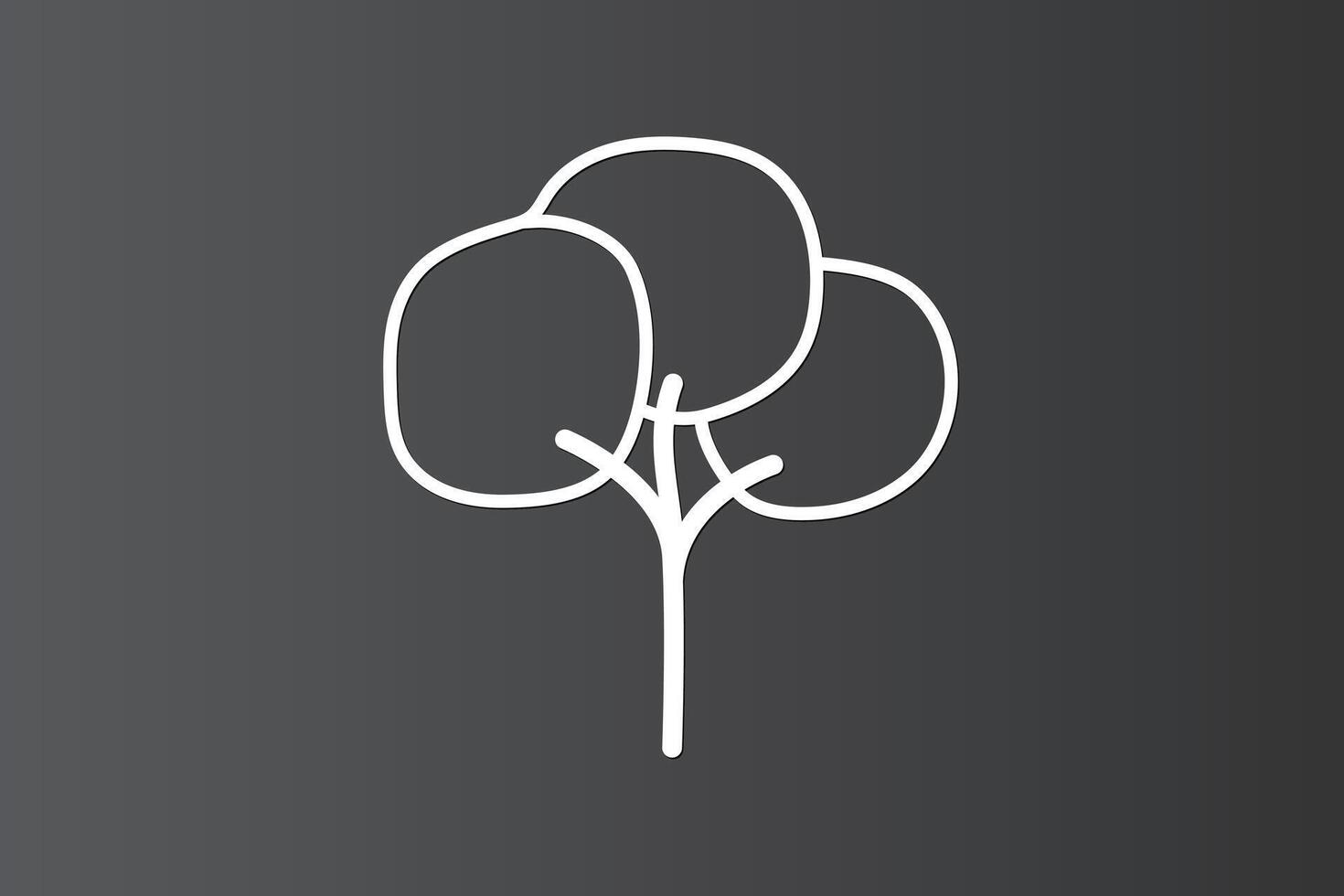 A tree logo using lines on dark background vector