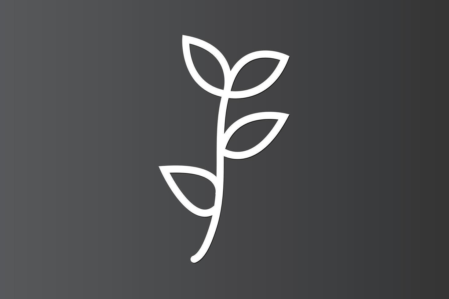 A plant with leaves icon on dark background vector