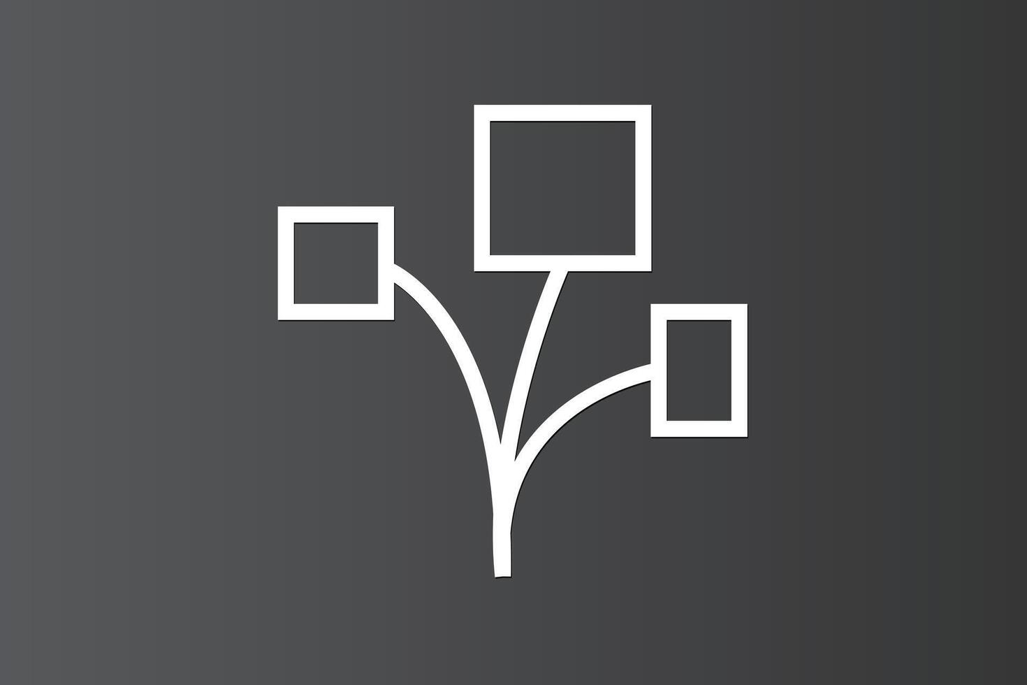 Tree icon by square shapes on dark background vector