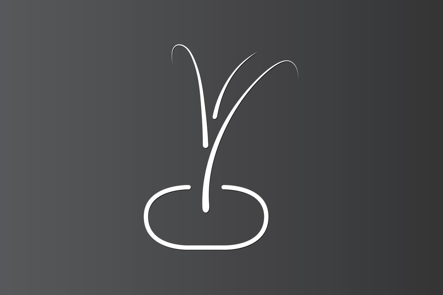A plant in soil icon on dark background vector