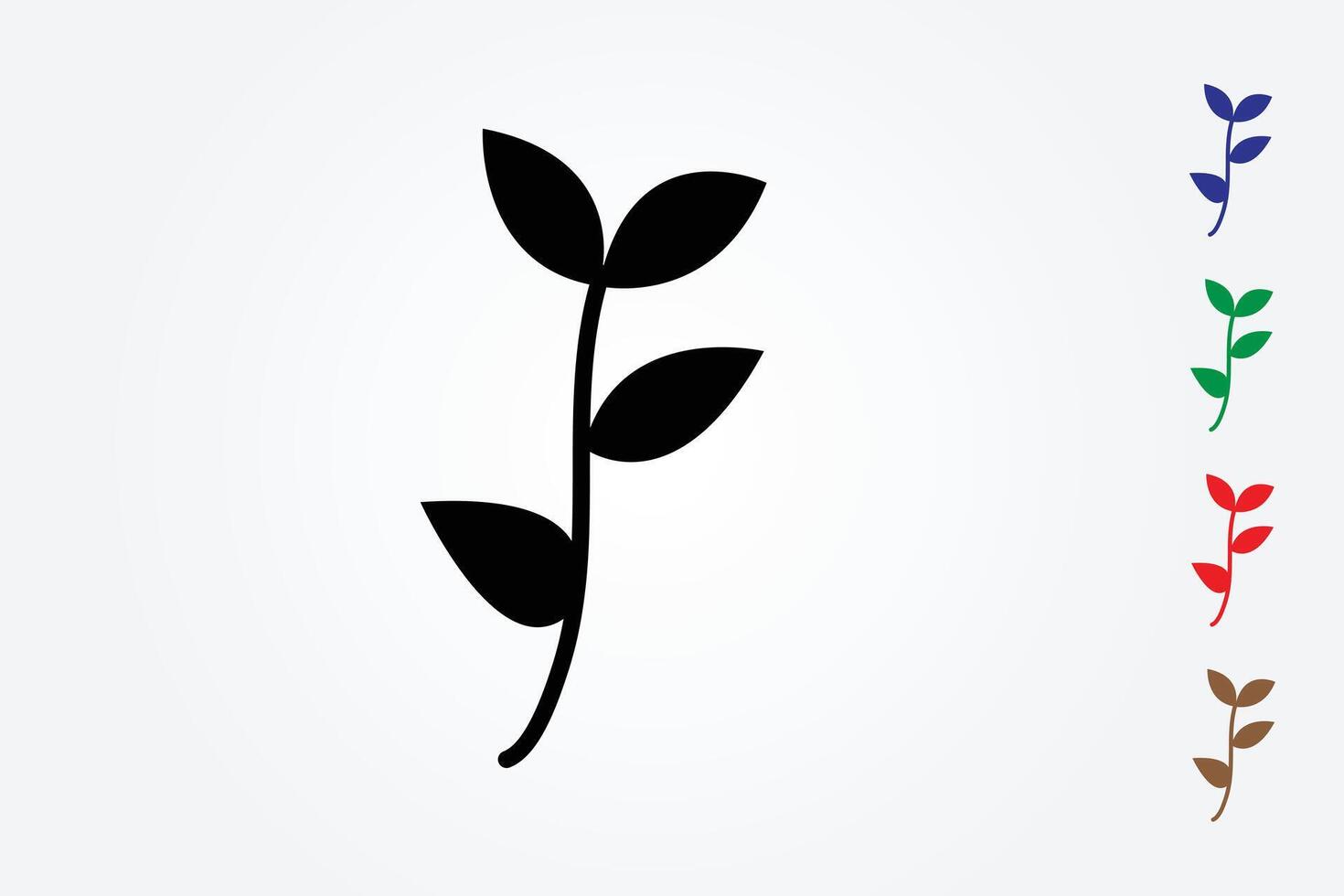 A cool branch icon with leaves on white background vector