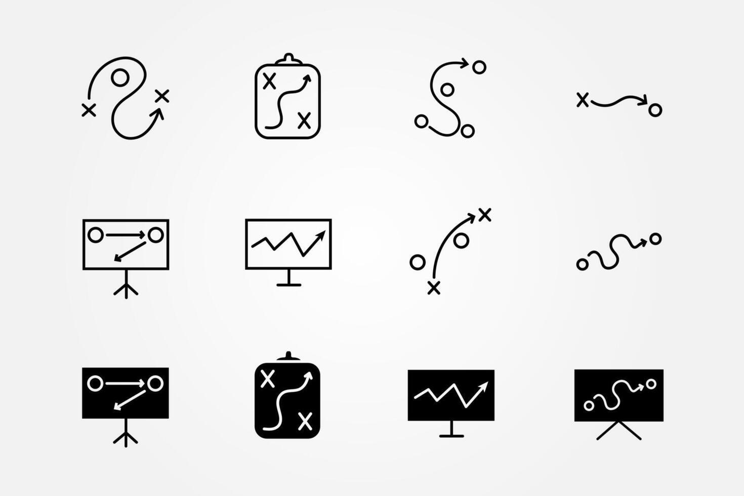 Strategy icon set for business and management vector