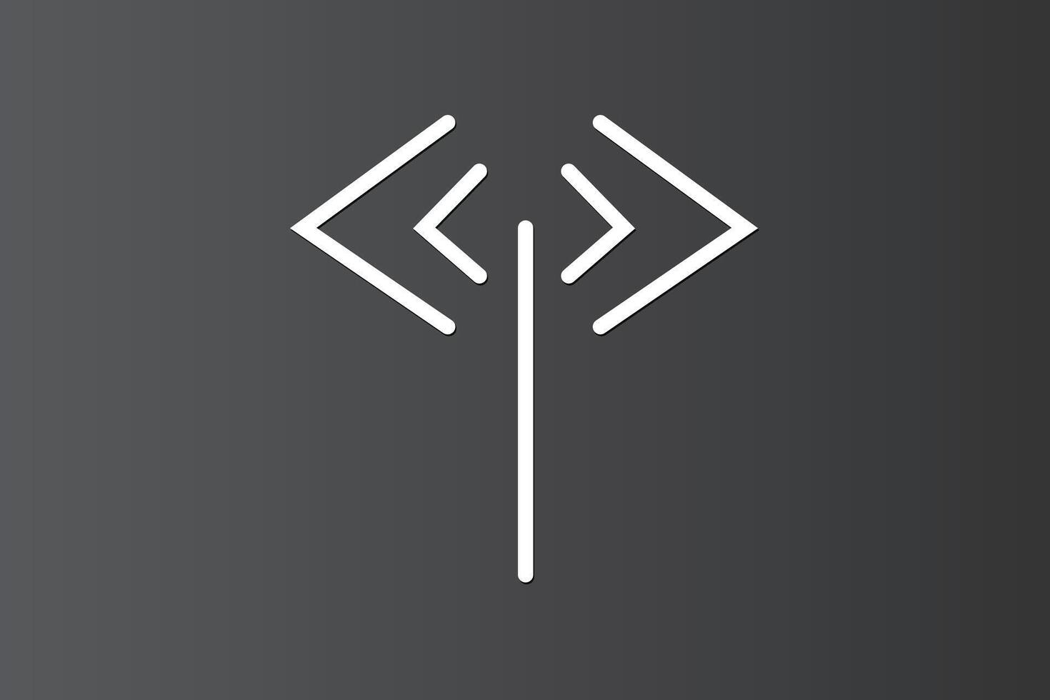 Simple network icon with strait lines for home and business on dark background vector