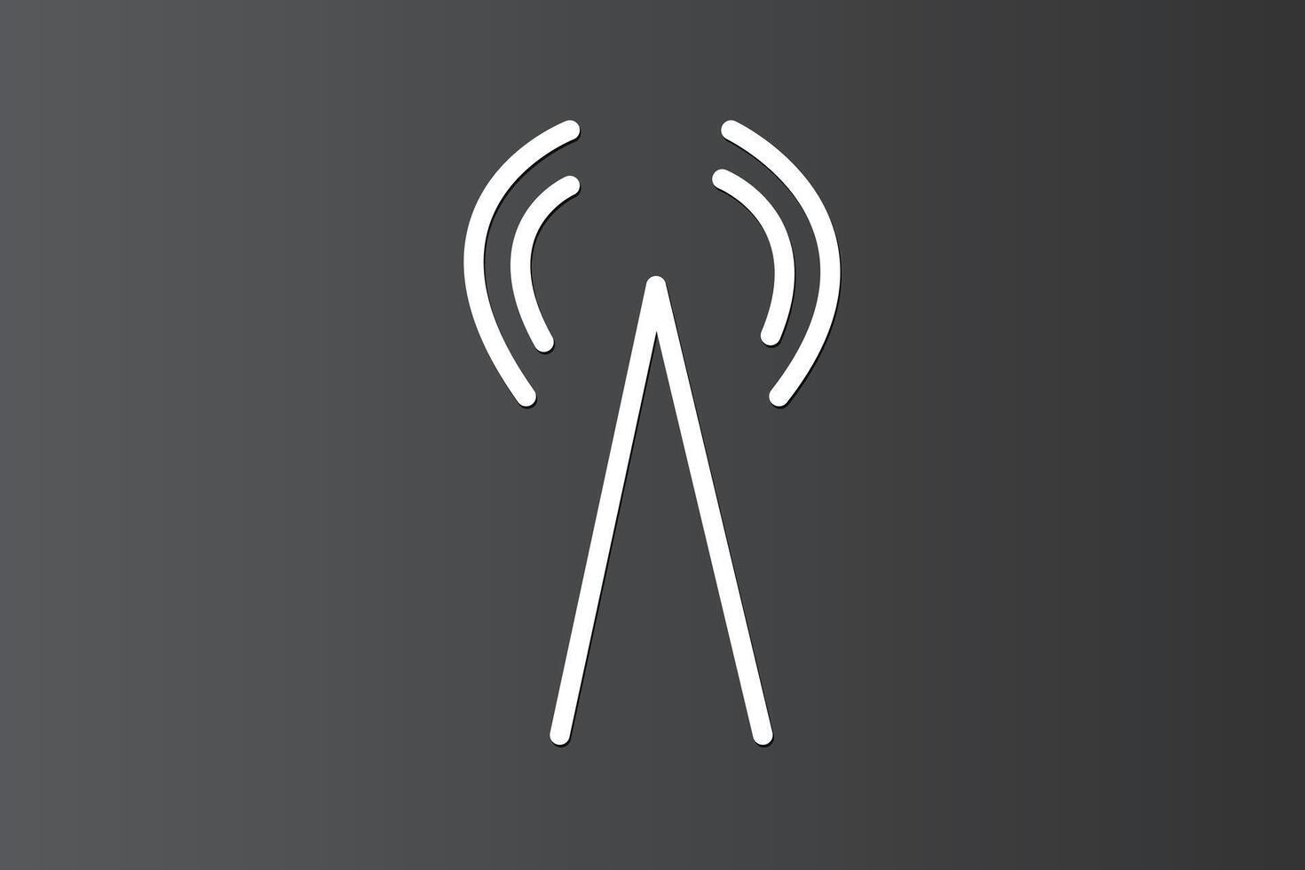 WiMAX tower icon on dark background vector