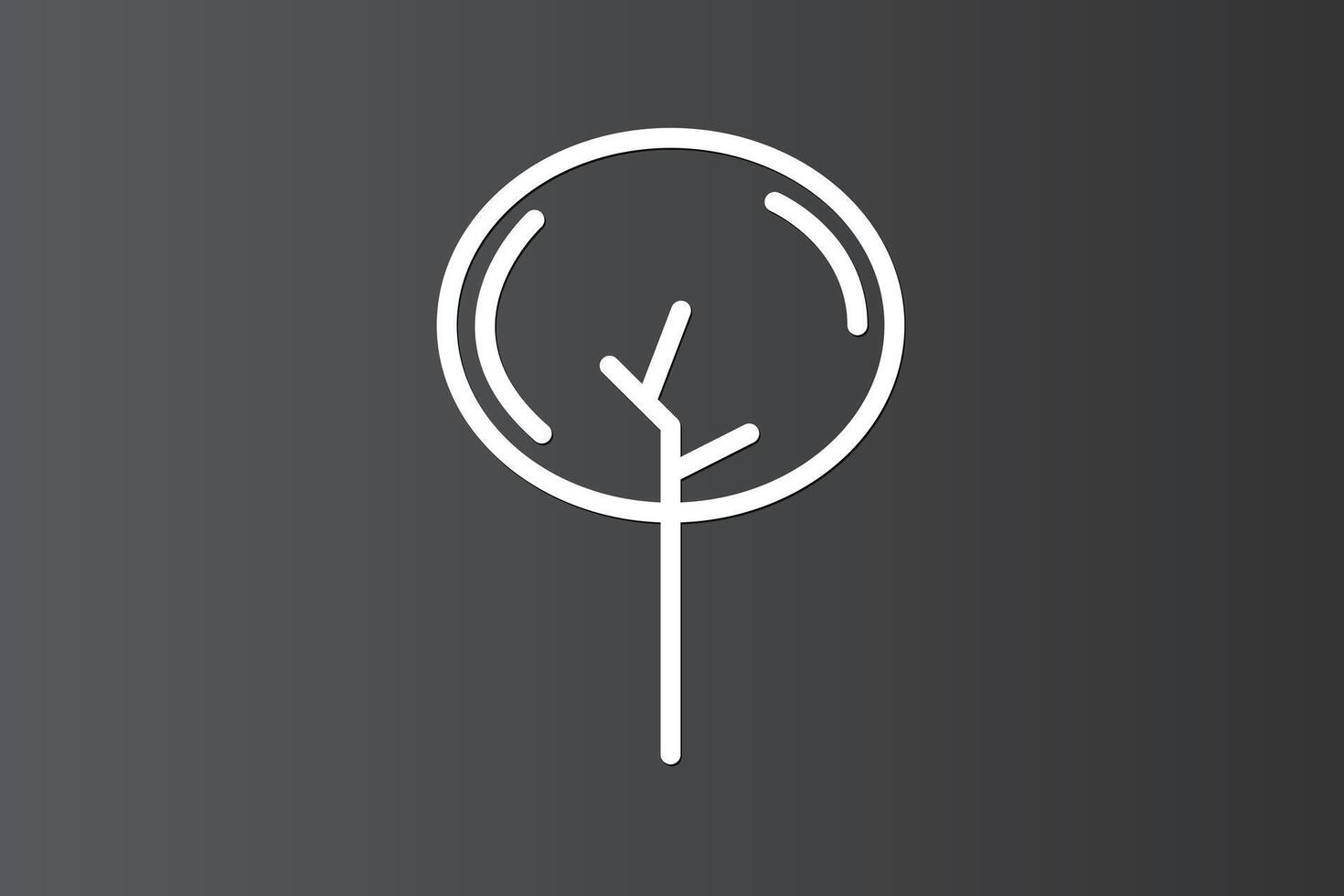 Modern tree icon on dark background vector