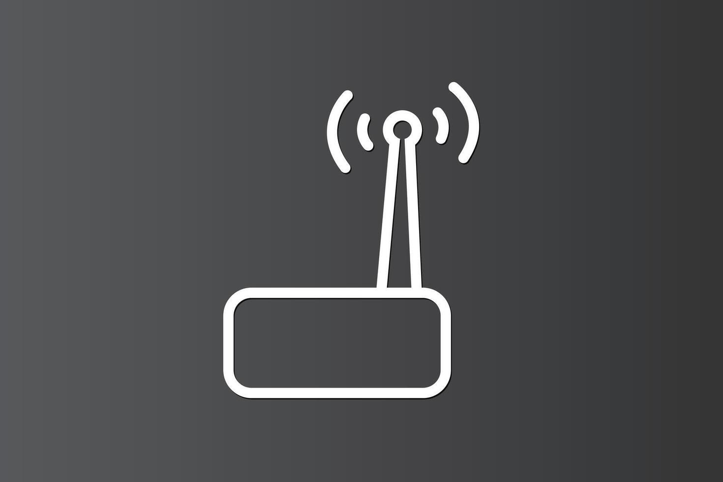 WIFI router icon for computer network on dark background vector