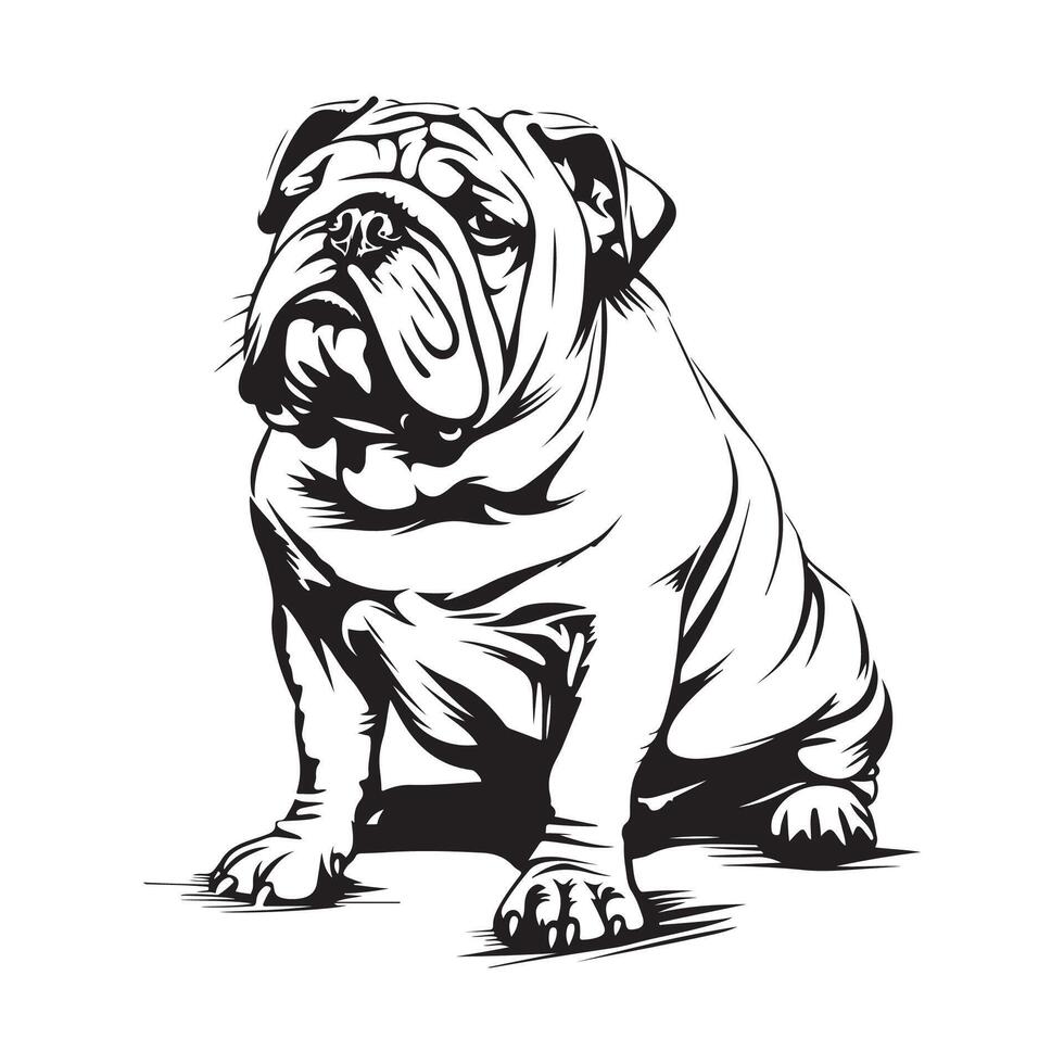 Bulldog Puppies Stock Image Illustration isolated on white Background vector