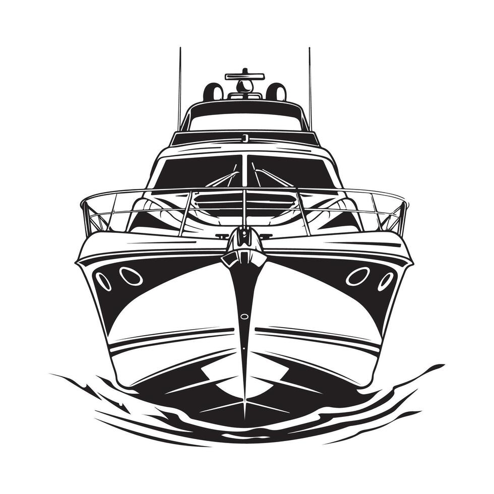 Speed Boat front view Stock Images. illustration of a Speed Boat isolated on white background vector
