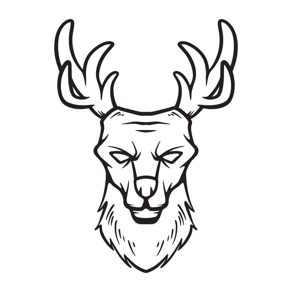 Hand drawn Deer sketch illustration vector