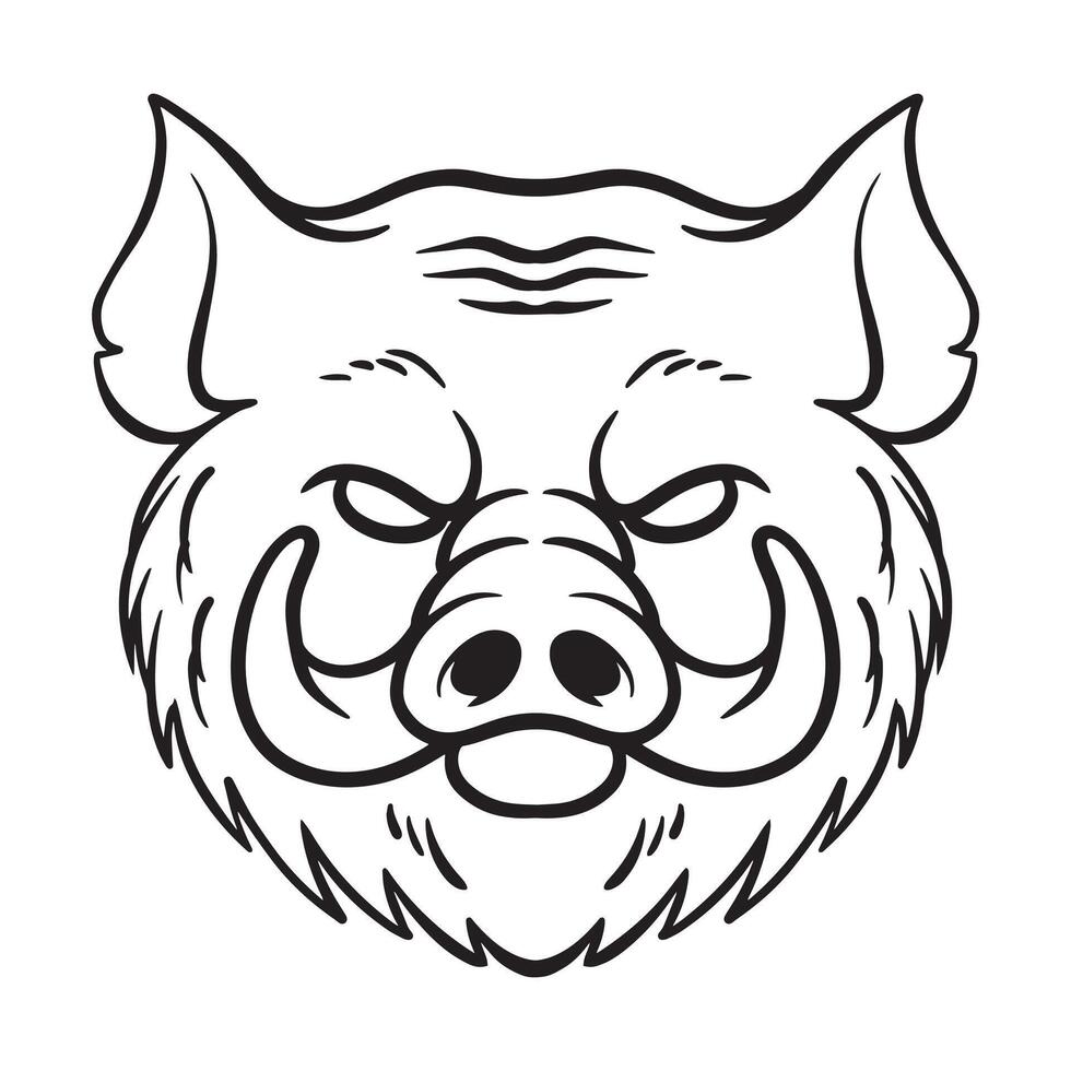 Wild boar graphic hand drawn sketch vector