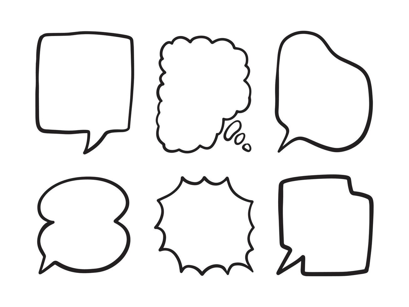 Set of hand drawn speech bubbles. illustration vector