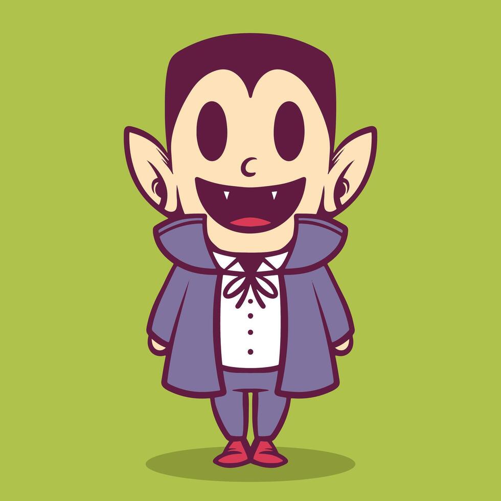 Happy Halloween character - cute vampire vector