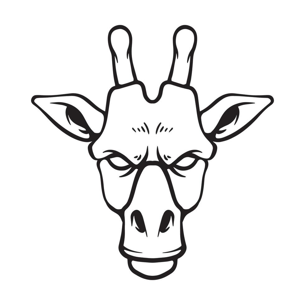 Giraffe sketch Hand-drawn illustration vector