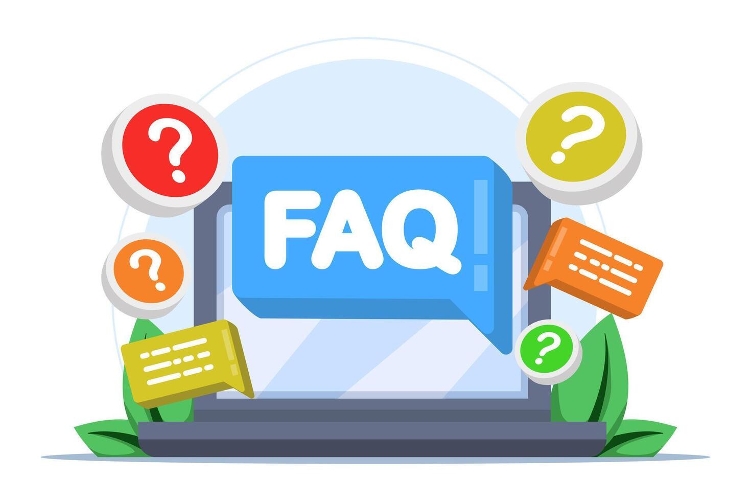 frequently asked questions concept, Business FAQ, Frequently asked questions about exclamation mark and question mark Question and answer metaphor, discussion to get solution for every problem. vector