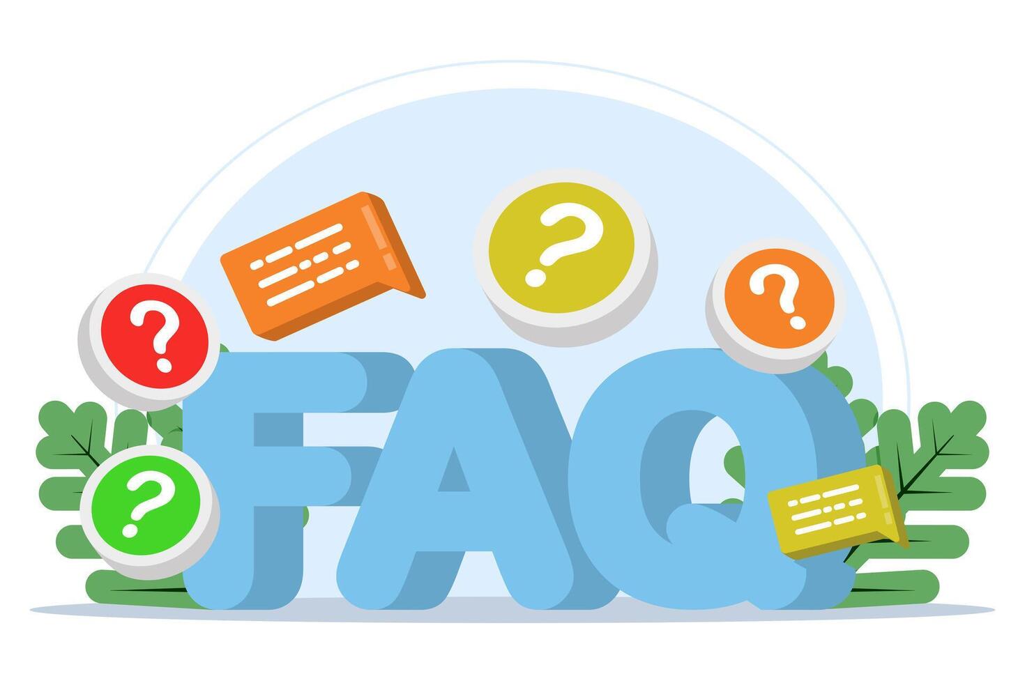 frequently asked questions concept, Business FAQ, Frequently asked questions about exclamation mark and question mark Question and answer metaphor, discussion to get solution for every problem. vector