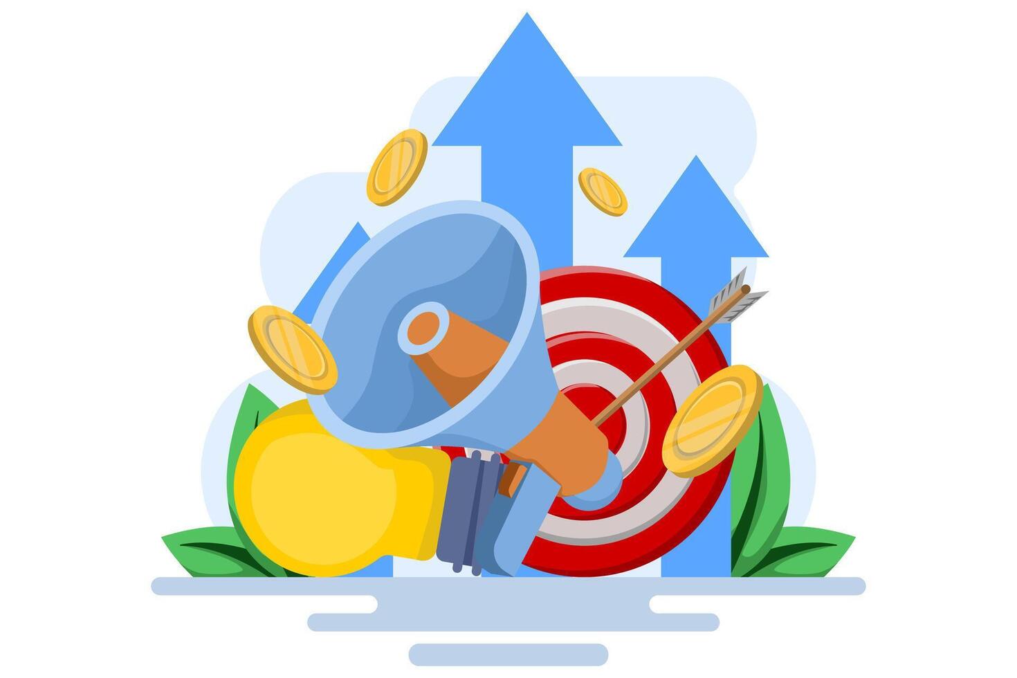Social media marketing strategy concept, digital marketing agency, startup business, promotion, e-commerce, online social media marketing campaign. flat illustration. vector