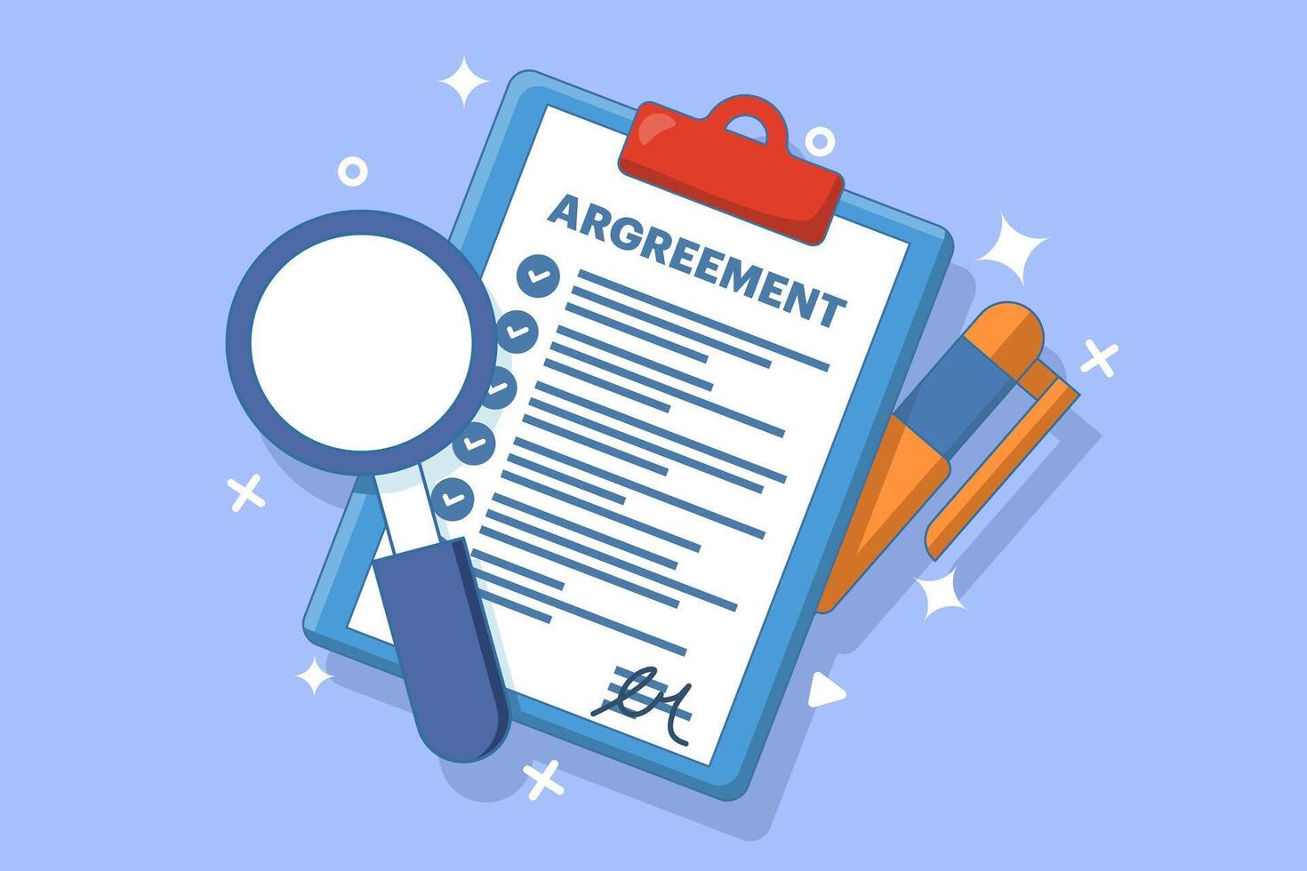Concept of online agreement, Business Partnership, Collaboration, Company policy, Business agreement, Company rules and regulations, Company law and business ethics, Startup contract. vector