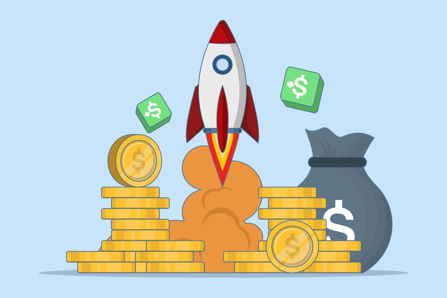 Financial and economic growth, Financial success and money growth, Financial management and business success. Making money, profit from business or investing in stocks. Increase in income. vector