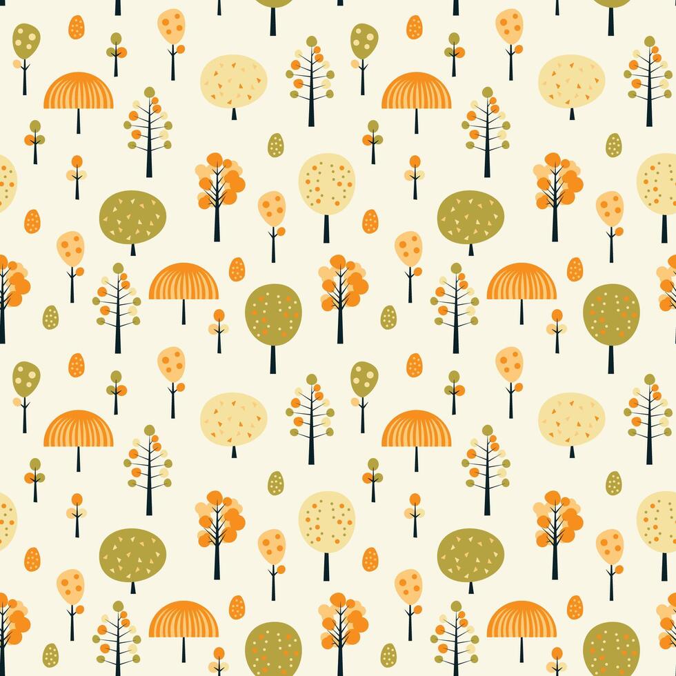 forest abstract folk tree pattern vector