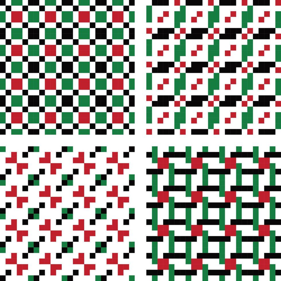 abstract pixel pattern palestine flag color vector