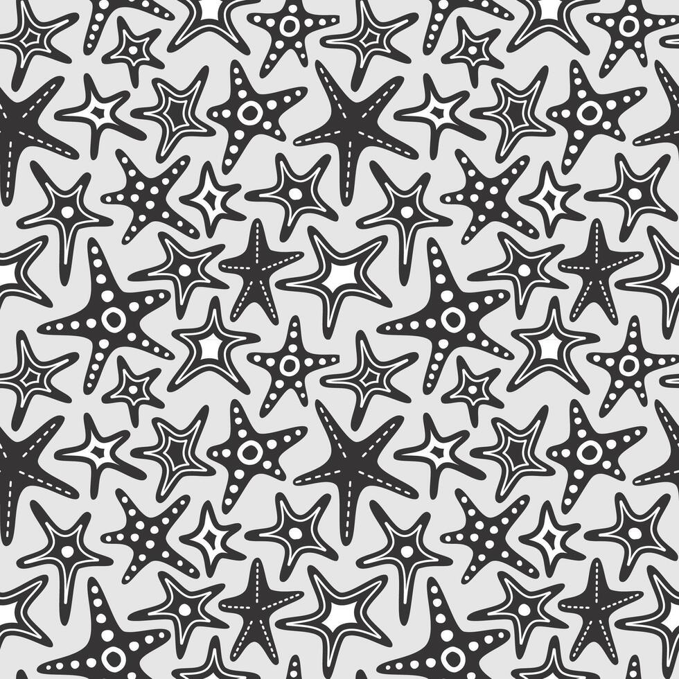 abstract star fish monochrome pattern vector