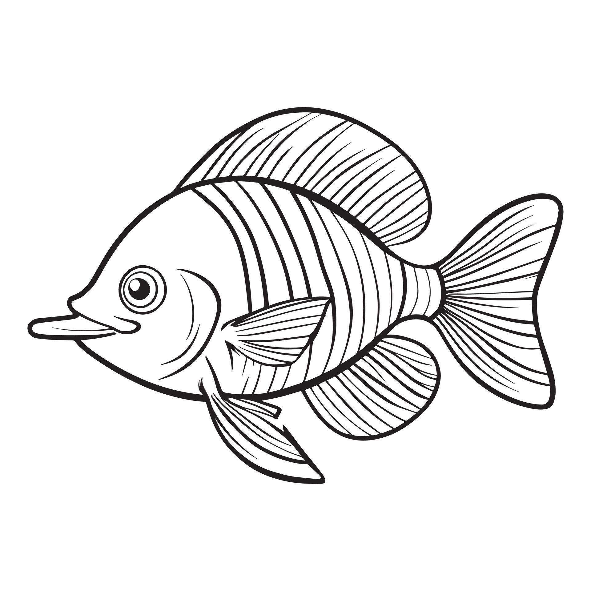 Fish-Themed Coloring Page 49887502 Vector Art at Vecteezy