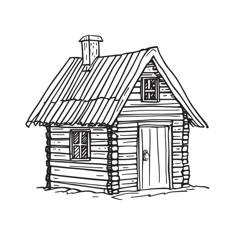 Charming House Coloring Art vector
