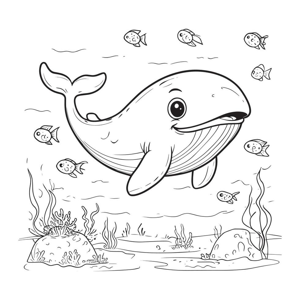 Simple Fish Sketch to Color vector