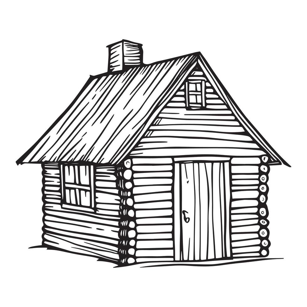 Printable House Coloring Page vector