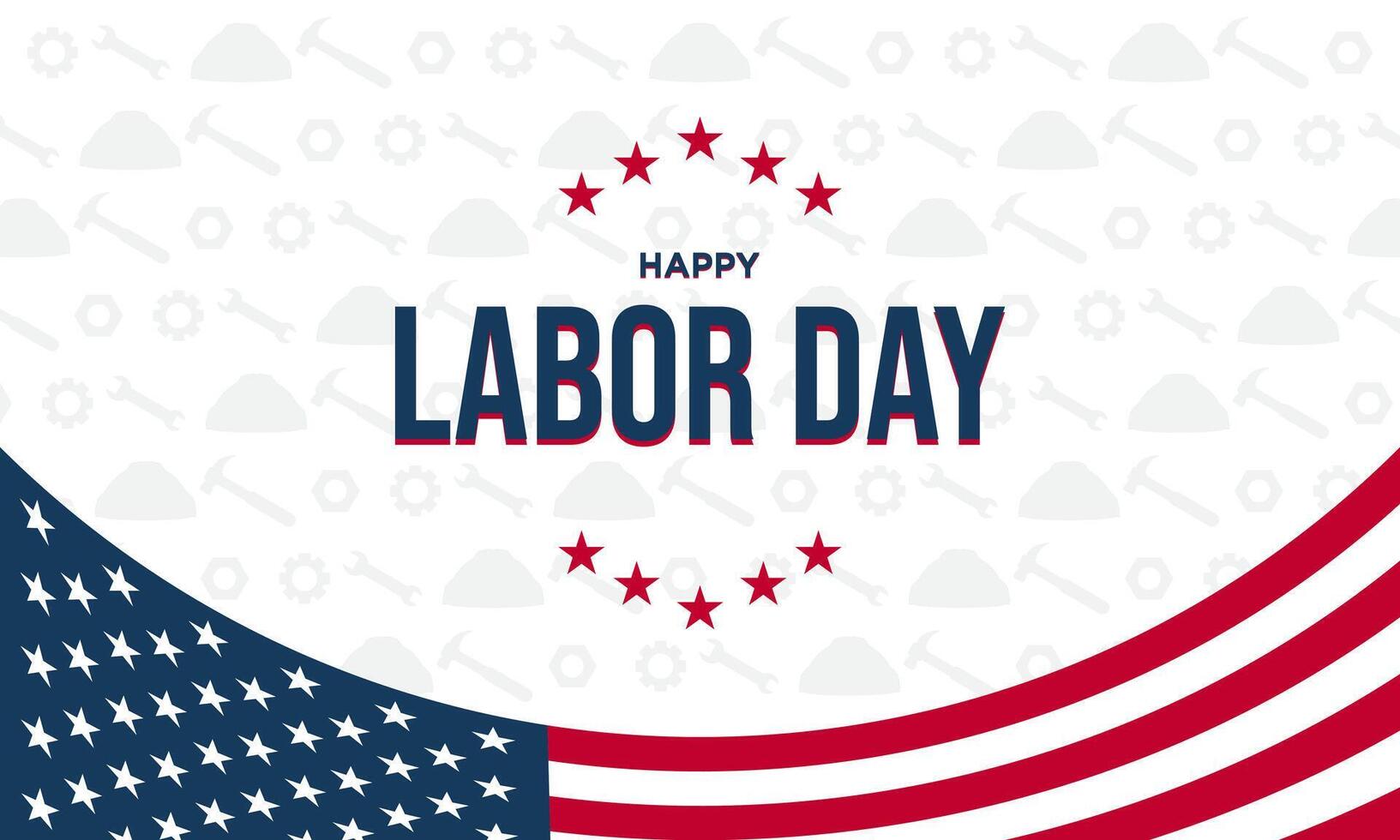 Labor Day Design with american flag on white background vector