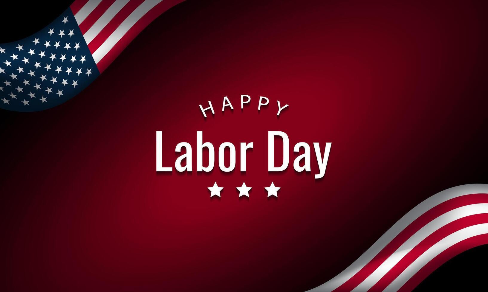 American Labor Day Design with red background and happy labor day text vector