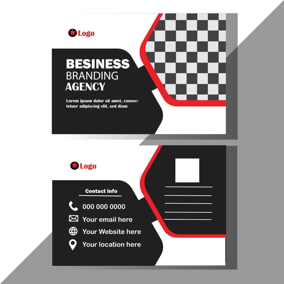 Common post card design template. vector