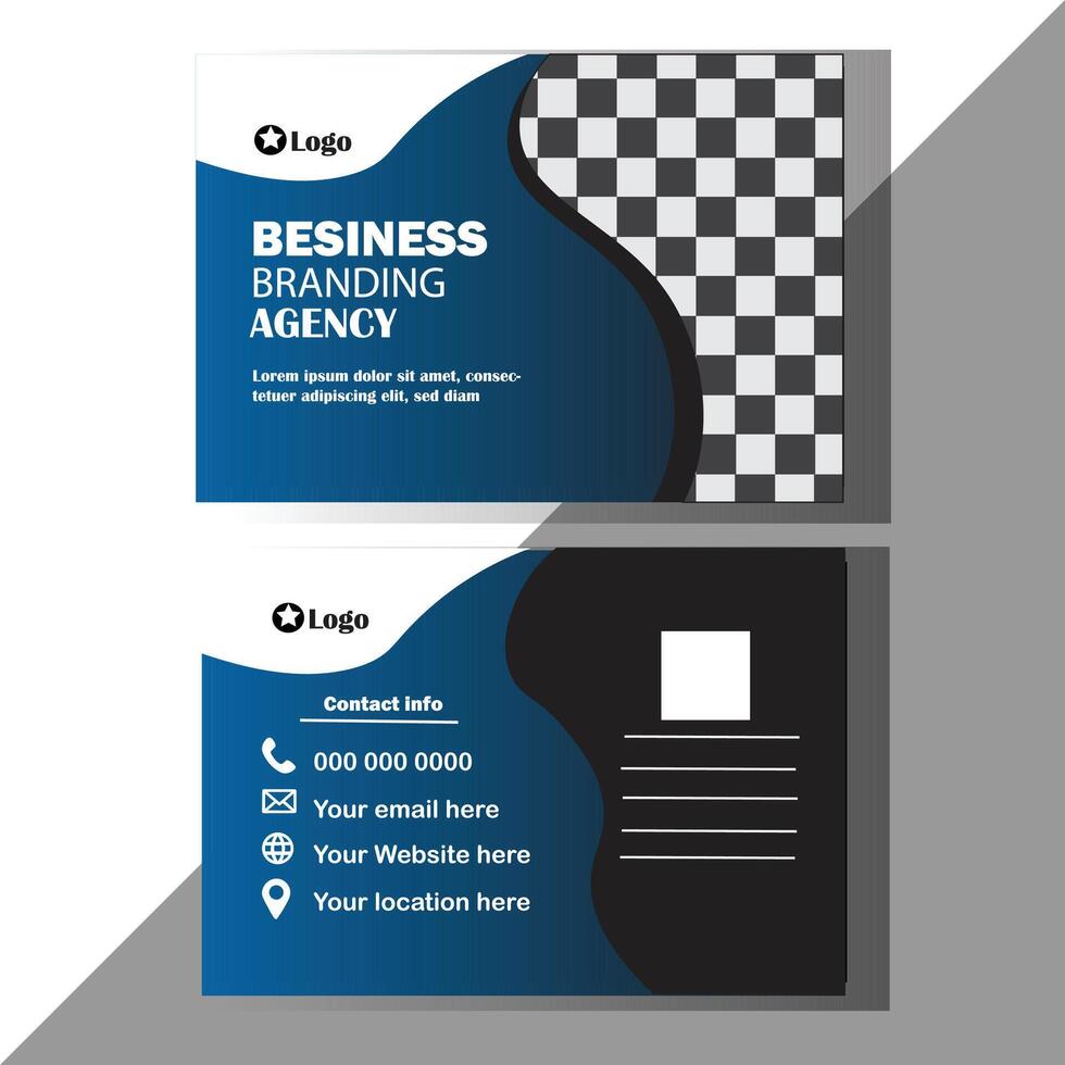 New post card design template. vector