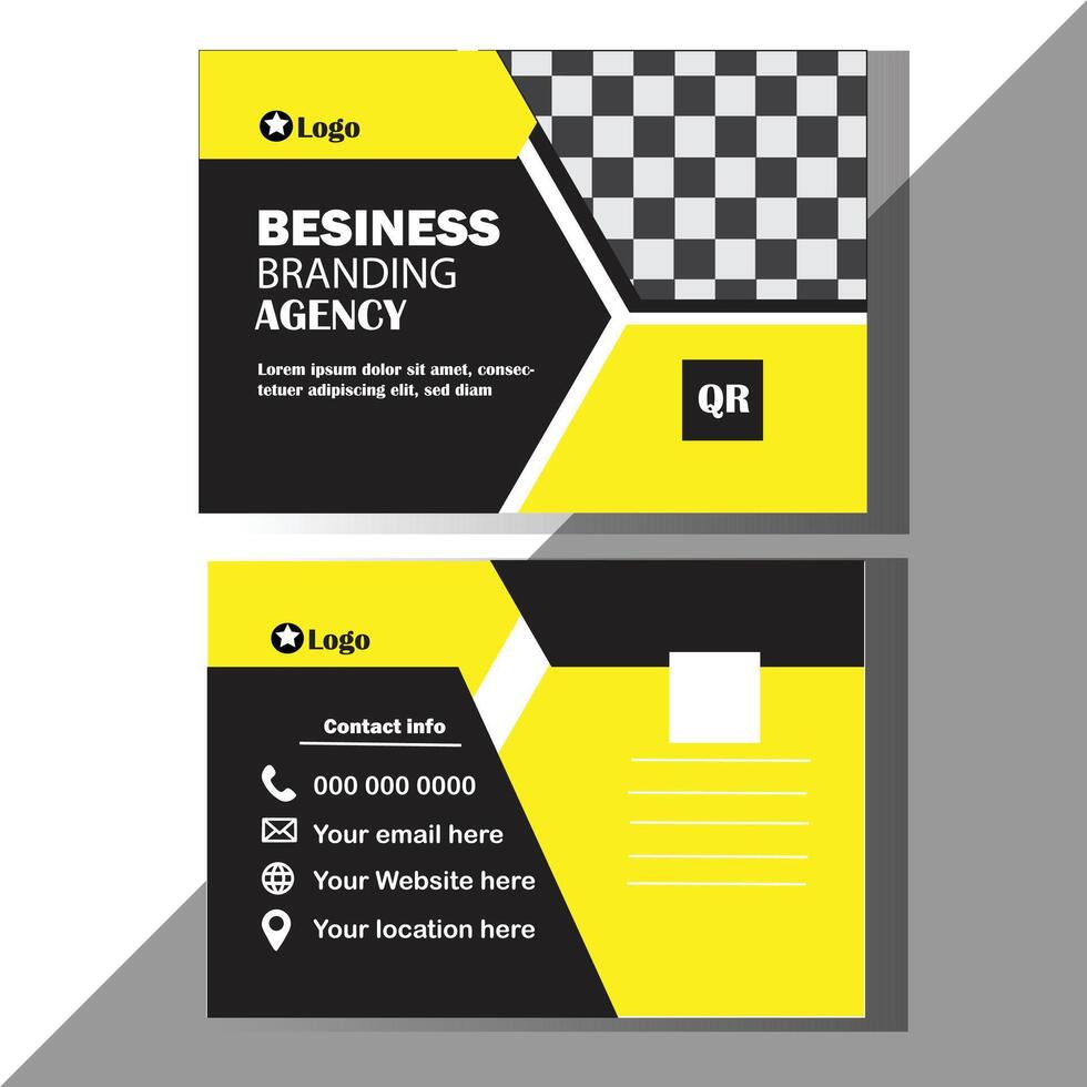 Modern Postcard Design Template. vector