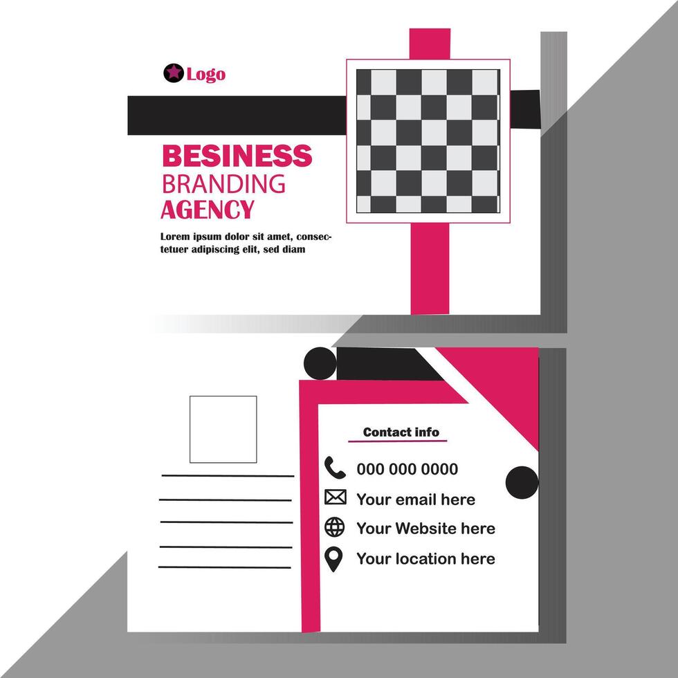Post card design new post card template. vector