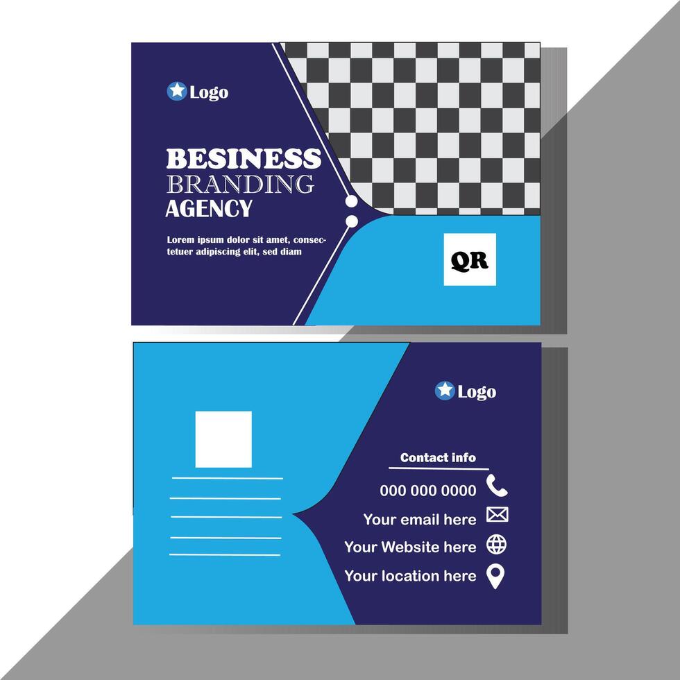 Business Postcard Design Template. vector