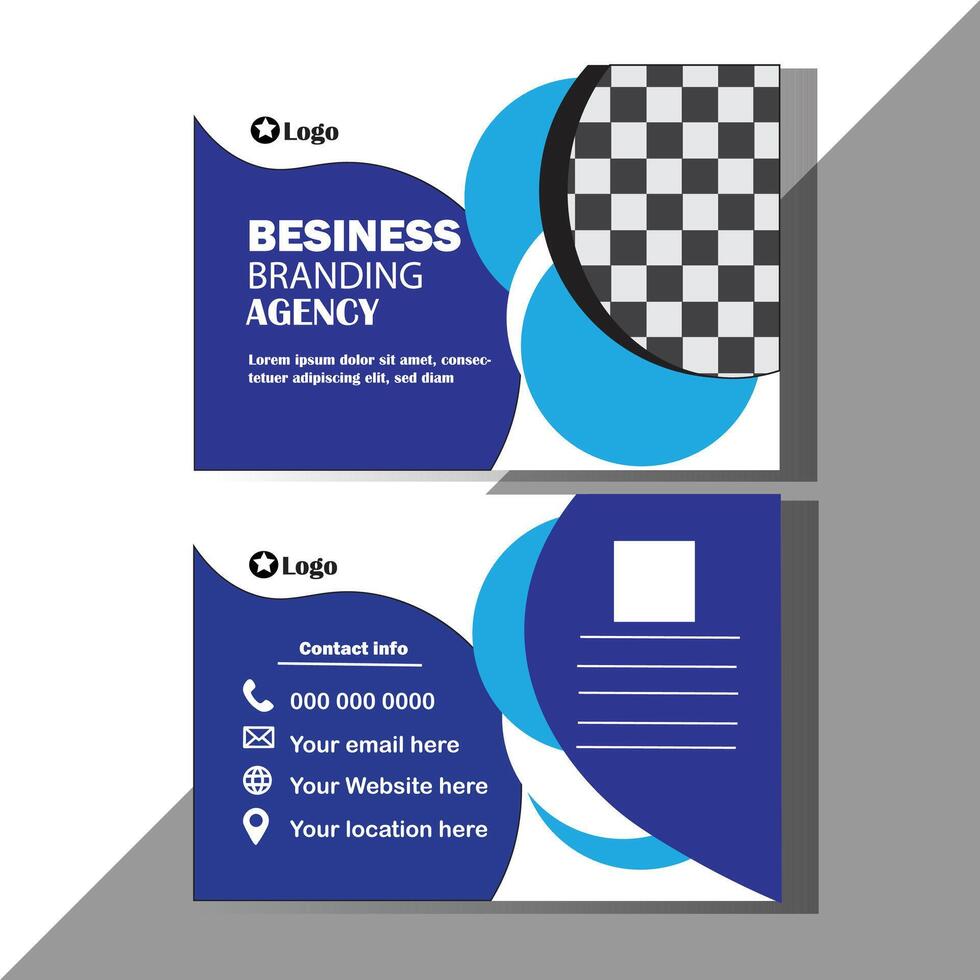 Post card design template mockup. vector