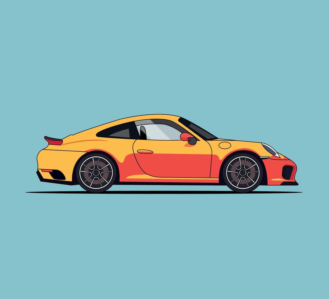 Yellow luxury car illustration vector