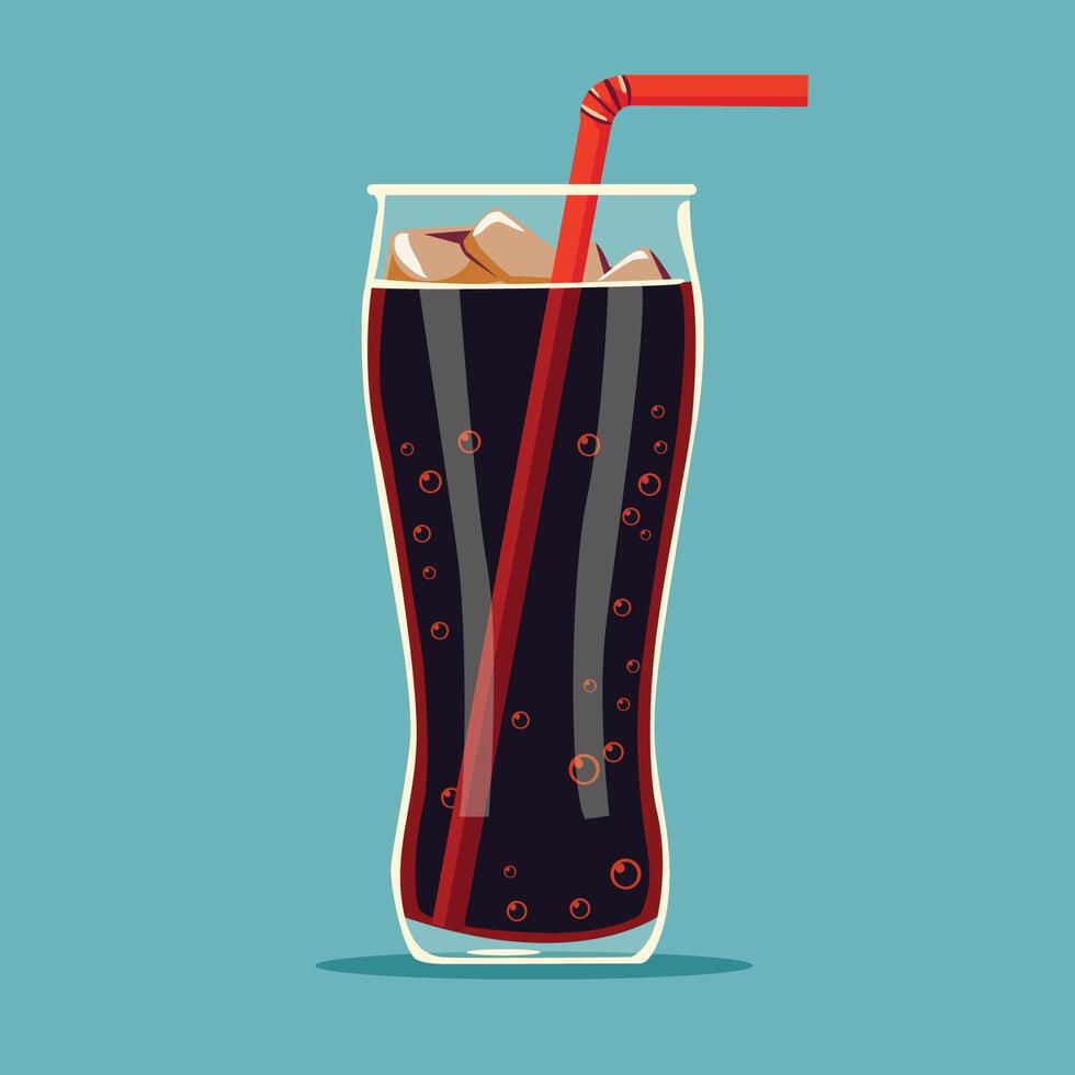 Glass of cola illustration vector